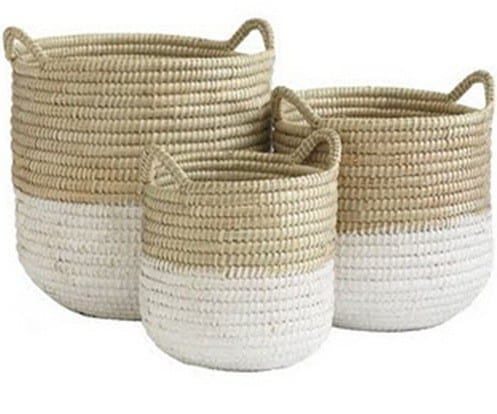 White Dipped Baskets