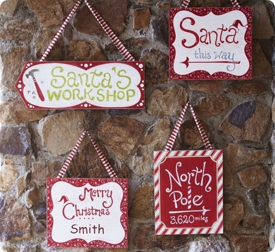 North Pole Hanging Sign