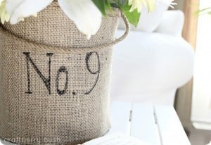 Tin Can Burlap Vase