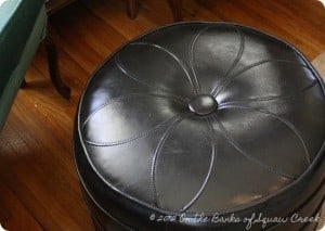 Faux Leather Pouf