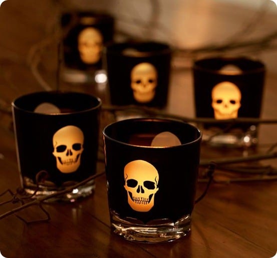 pb skull votive cup