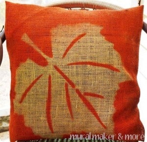 Burlap Leaf Pillow