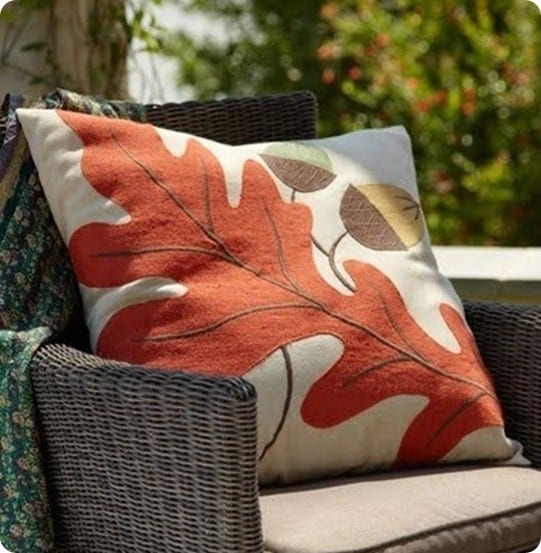 wisteria oak leaf pillow