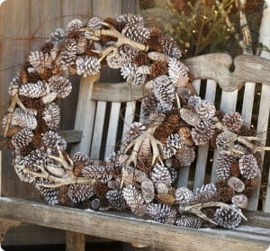 faux antler wreath