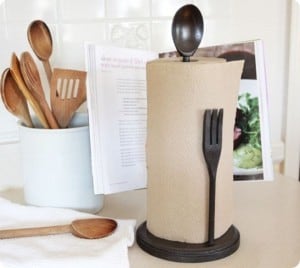 Fork and Spoon Paper Towel Holder