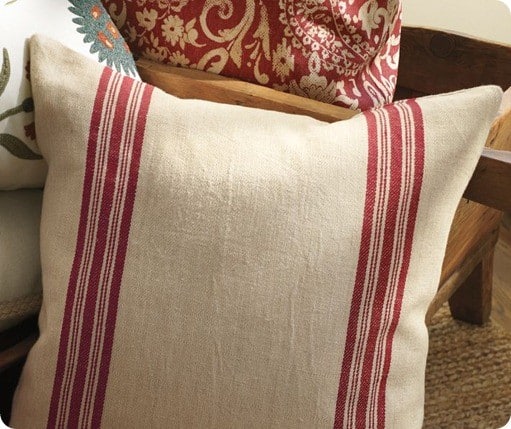 grain sack stripe pillow cover