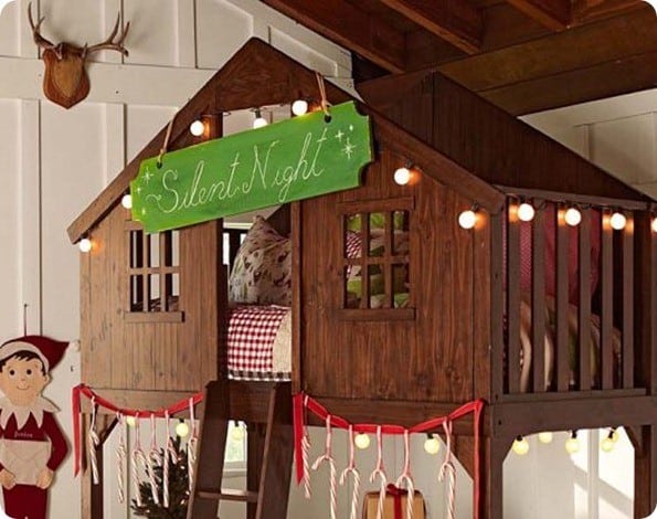 silent night sign on eli fort bed from pottery barn kids