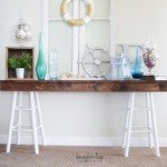 sawhorse console table