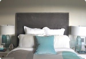 Tall Upholstered Headboard with Nailhead Trim