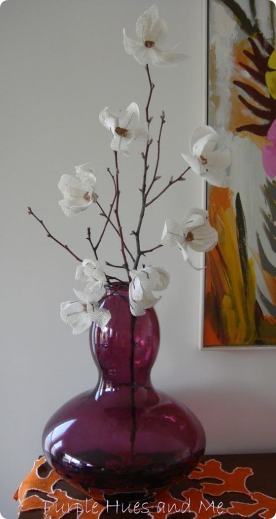 Burlap Magnolia Blooms for Fall