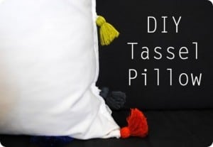 No-Sew Colorful Tassel Pillow