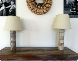 Turn a Log Into a Stacked Wood Slice Lamp