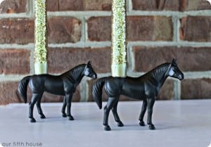 Horse Candle Holders from Plastic Toys