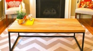 Steel-Frame Butcher Block Coffee Table