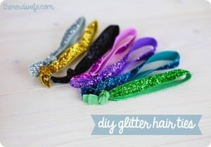 Glittered Elastic Hair Ties and Bracelets