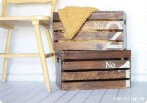 Vintage Numbered Wood Crates
