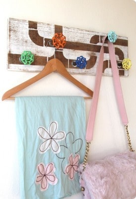 Reclaimed Wood and Faucet Knob Coat Rack