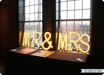 Light Up Wedding Marquee Letters