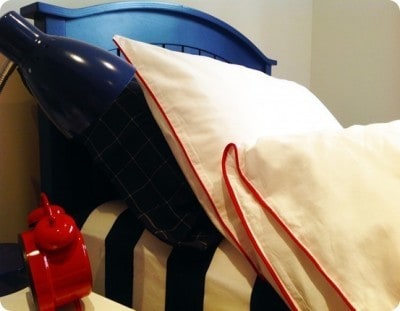 Red-Trimmed Duvet Cover and Sham