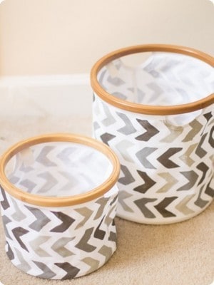 Chevron Painted Storage Bins