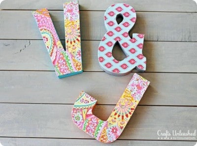 Bright and Bold DIY Decoupage Wall Initials