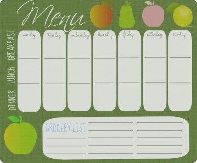 Free Printable Weekly Menu Planner