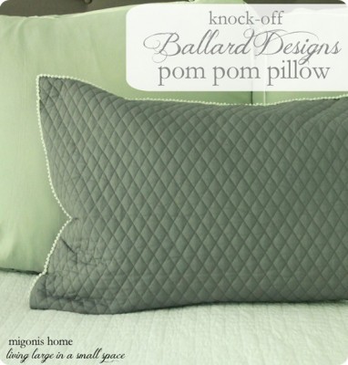 Quilted Pom Pom Pillow Cover