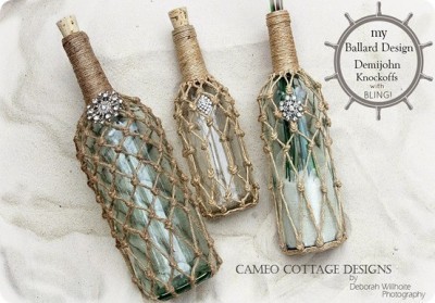 Knotted Jute Demijohns–with Bling!