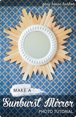 Wood Shim Sunburst Mirror
