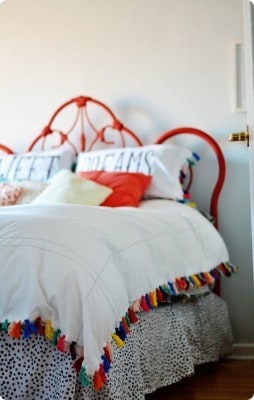 Colorful Tassel Trim Duvet Cover
