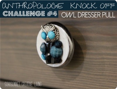 Owl Charm to Decorative Drawer Pull