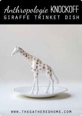 Gold Leaf Giraffe Trinket Dish