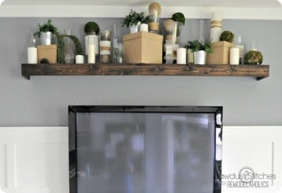 Rustic Wood Floating Shelf {IKEA Hack}