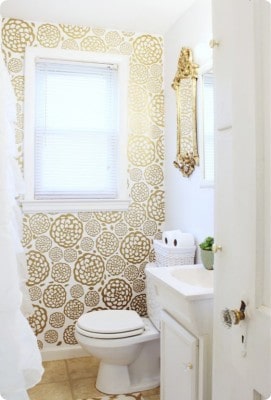 Gold Floral Faux Wallpaper