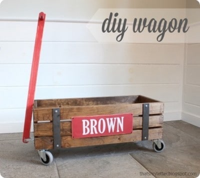 Industrial Wood Storage Wagon for Kids