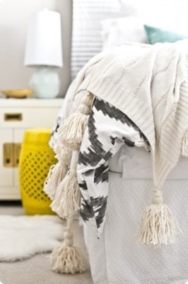 Update an Old Throw with DIY Tassels