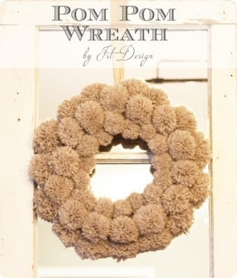Fluffy Pom-Pom Winter Wreath