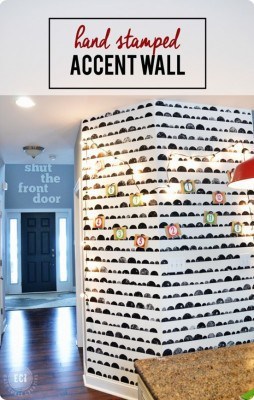 Hand Stamped Accent Wall–for Only $5!