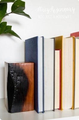 Charred Wood Bookends