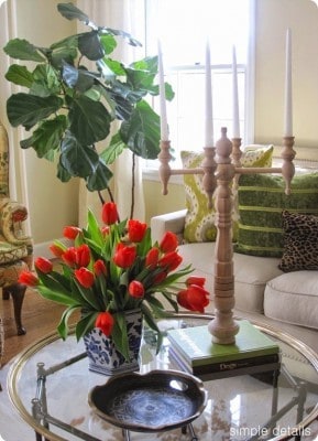 Four-Arm Wood Candelabra