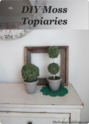 Dollar Store DIY Moss Topiaries