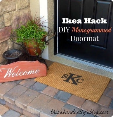 IKEA Hack Monogrammed Doormat
