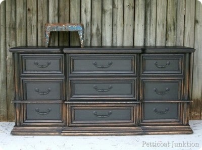 Black Dresser with Graduated Distressing