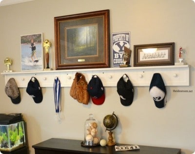 Beadboard Peg Shelf for a Boy’s Room