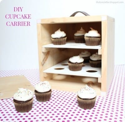 Wood Cupcake Carrier Box