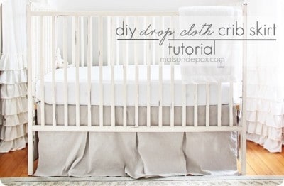 “Linen” Crib Skirt from Drop Cloth