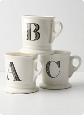 Painted Monogram Coffee Mug