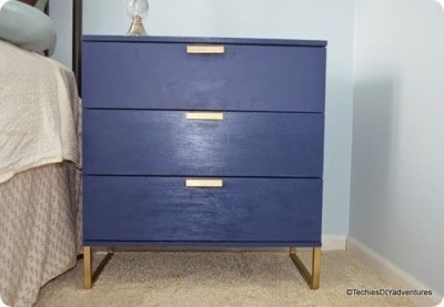 IKEA Hack Blue and Gold Dresser