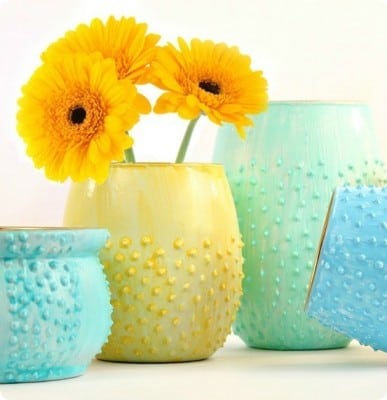 Dollar Store Vases to Hobnail Vases