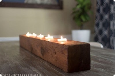 Rustic Tea Light Candle Centerpiece